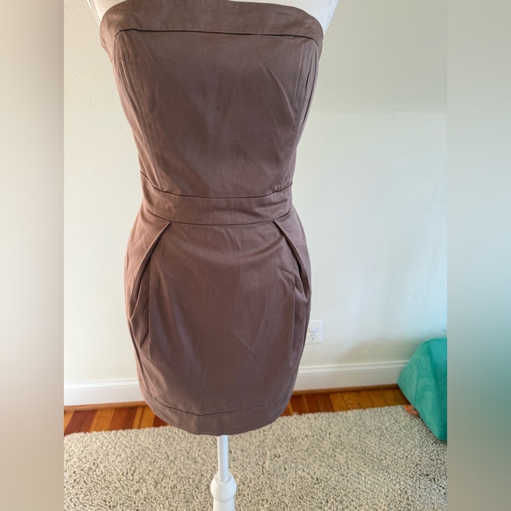 French Connection Taupe Mini Sheath Dress